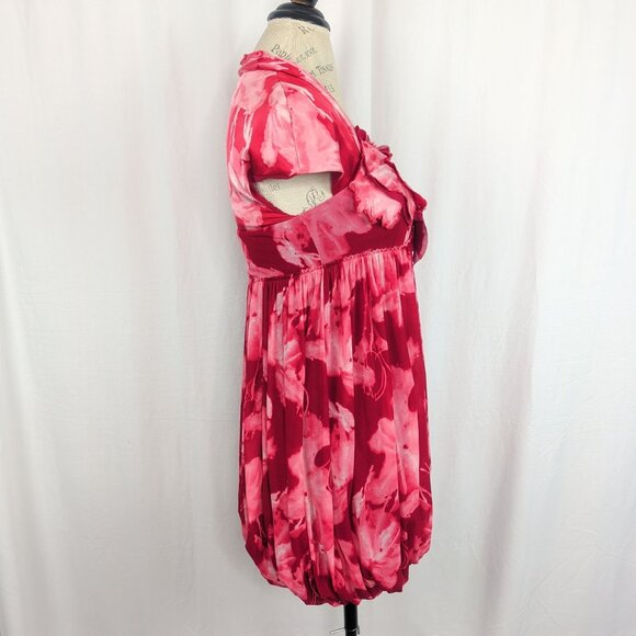Vintage Vivienne Tam Bubble Dress Small Red Floral - Picture 7 of 8